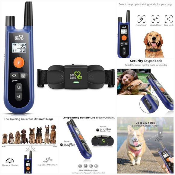 'DOG CARE' RECHARABLE DOG TRAINING COLLAR COMPLETE SYSTEM WATERPROOF - Picture 13 of 16